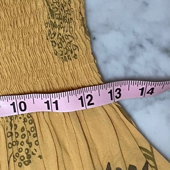 Yellow Strapless Halter Floral Print Summer Dress/Beach - Picture 11 of 15